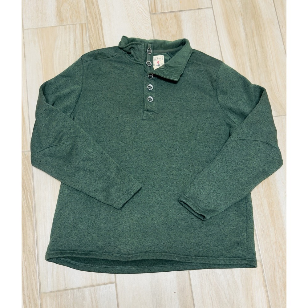 Red Head Brand Co Quarter Zip Sweater Mens 2XL Green Knit Cotton Blend Mock Neck